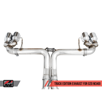 AWE Tuning 2019+ BMW M340i (G20) Track Edition Exhaust - Quad Diamond Black Tips