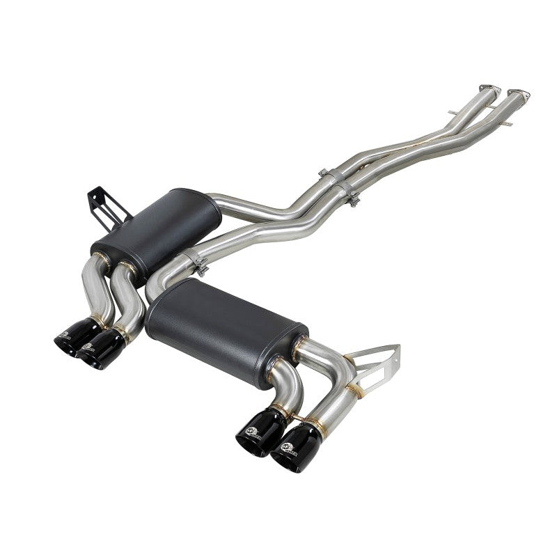 aFe MACH ForceXP 2.5 IN 304 Stainless Steel Cat-Back Exhaust System w/ Black Tips 01-06 BMW M3 (E46)