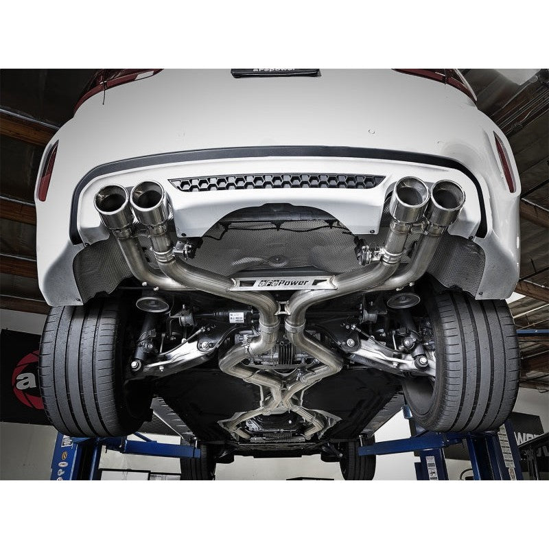 aFe MACH Force-Xp 3.5in. 304 SS C/B Exhaust w/o Muffler 15-18 BMW X5 M V8-4.4L (tt) - Polished Tip
