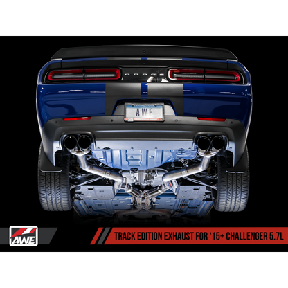 AWE Tuning 2017+ Dodge Challenger 5.7L Track Edition Exhaust - Diamond Black Quad Tips