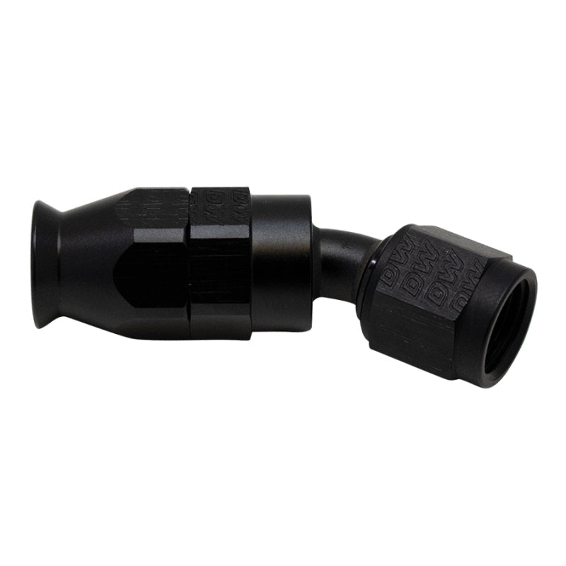 DeatschWerks 6 AN Female Flare Swivel 30-Degree Hose End PTFE - Anodized Matte Black-Fittings-DeatschWerks