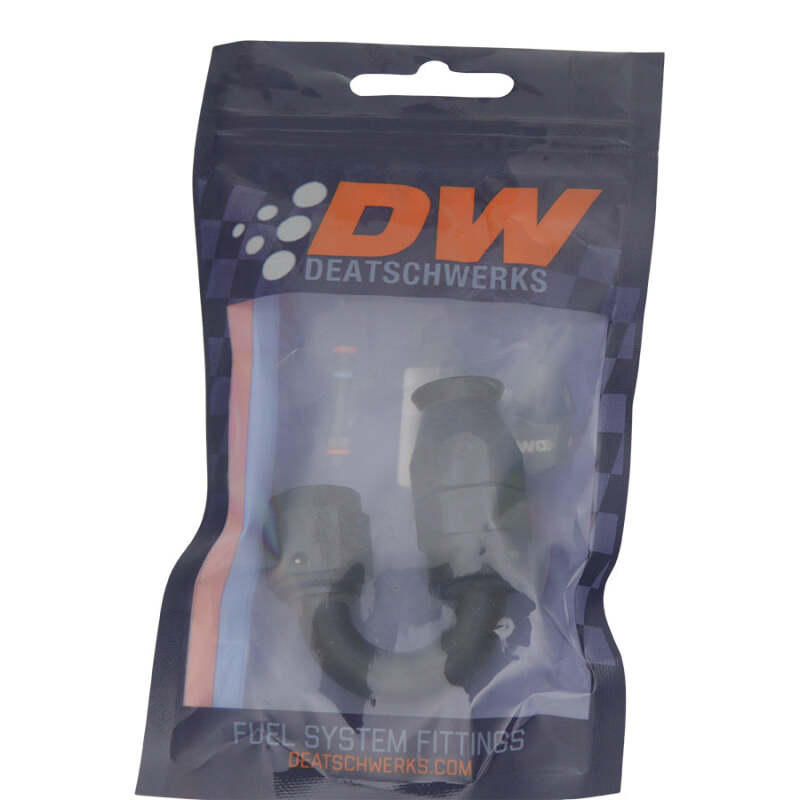 DeatschWerks 6AN Female Swivel 180-Degree Hose End PTFE (Incl Olive Insert) - Anodized Matte Black-Fittings-DeatschWerks