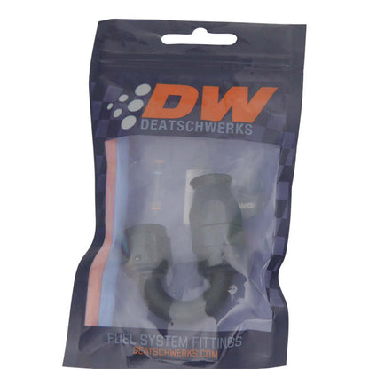 DeatschWerks 6AN Female Swivel 180-Degree Hose End PTFE (Incl Olive Insert) - Anodized Matte Black-Fittings-DeatschWerks