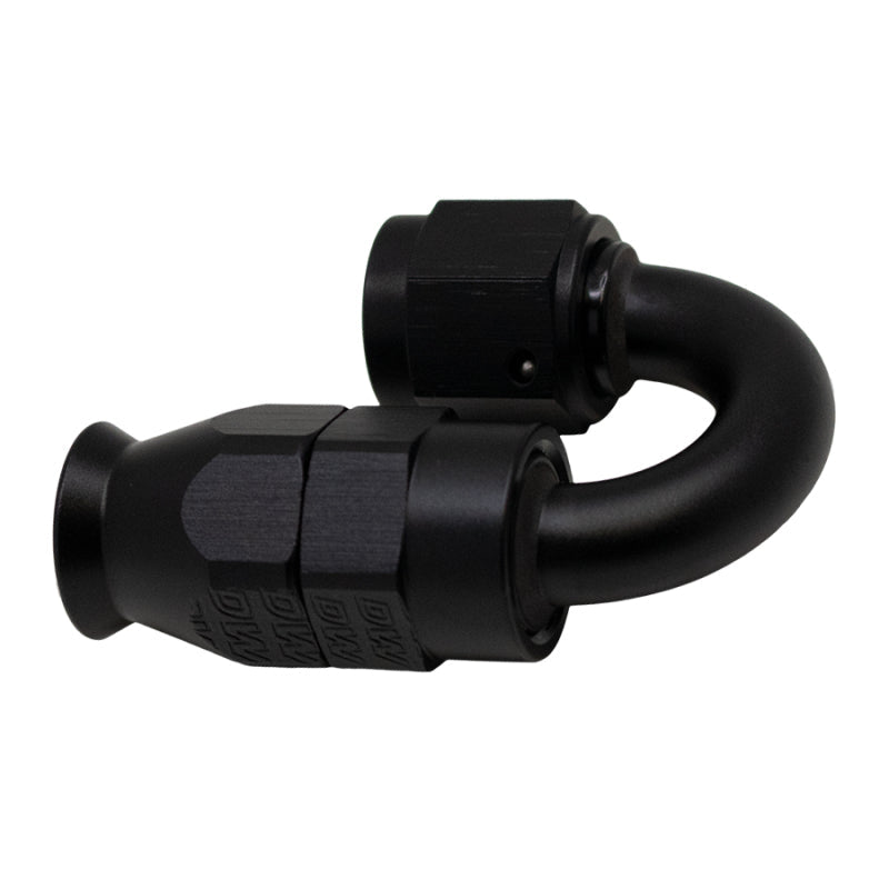 DeatschWerks 6AN Female Swivel 180-Degree Hose End PTFE (Incl Olive Insert) - Anodized Matte Black-Fittings-DeatschWerks