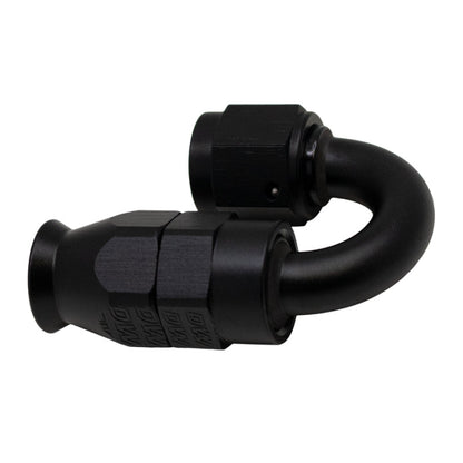 DeatschWerks 6AN Female Swivel 180-Degree Hose End PTFE (Incl Olive Insert) - Anodized Matte Black-Fittings-DeatschWerks