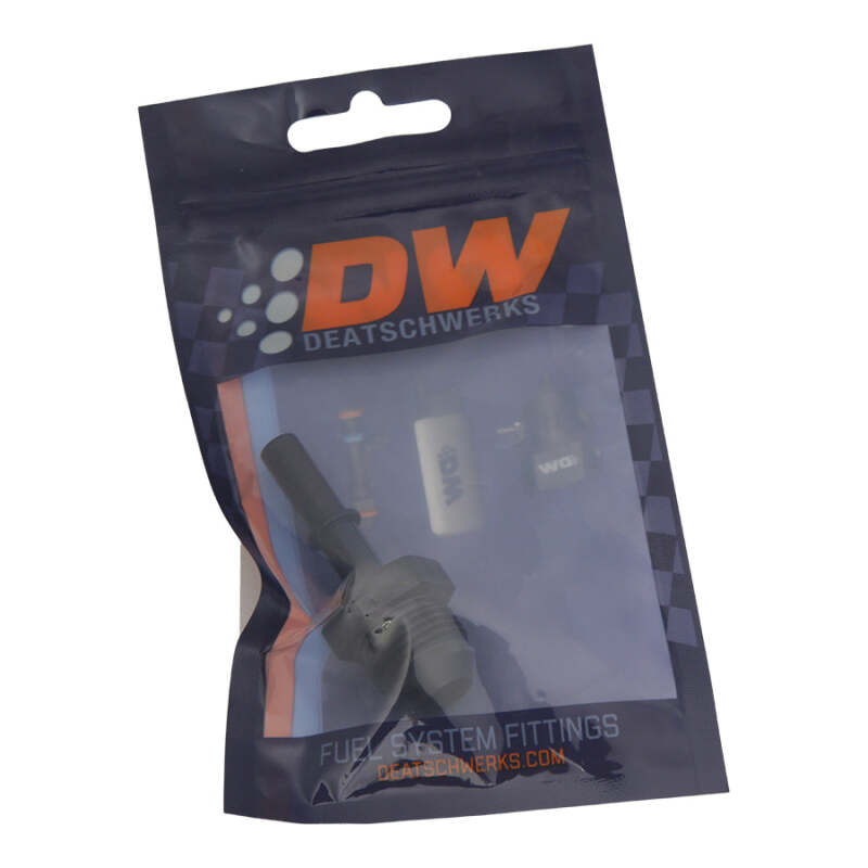 DeatschWerks 8AN Male Flare to 5/16in Male EFI Quick Connect Adapter - Anodized Matte Black-Fuel Components Misc-DeatschWerks