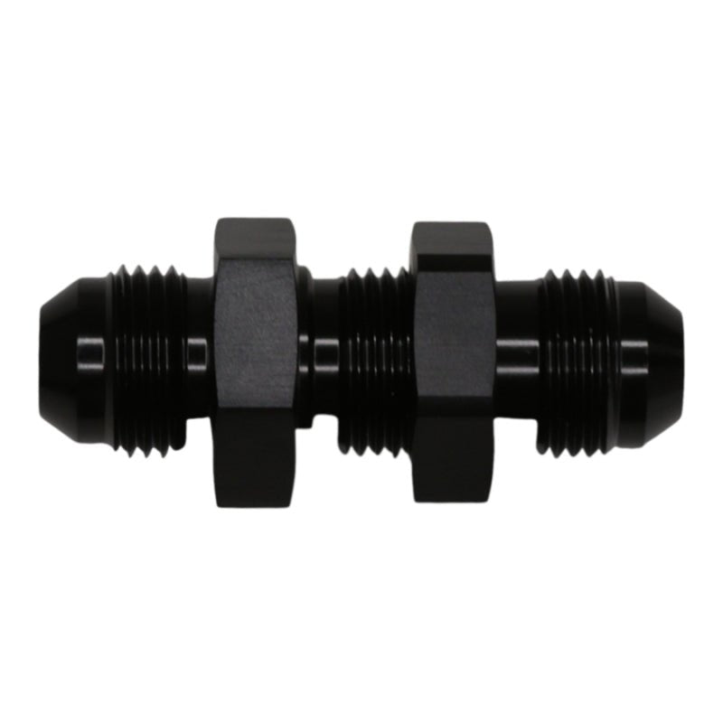 DeatschWerks 8AN Male Flare to 8AN Male Flare Bulkhead Adapter (Incl Nut) - Anodized Matte Black-Fittings-DeatschWerks