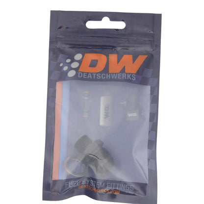 DeatschWerks 8AN Male Flare to M14 X 1.5 Male Metric Adapter (Incl Washer) - Anodized Matte Black-Fittings-DeatschWerks