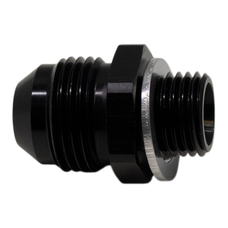 DeatschWerks 8AN Male Flare to M14 X 1.5 Male Metric Adapter (Incl Washer) - Anodized Matte Black-Fittings-DeatschWerks