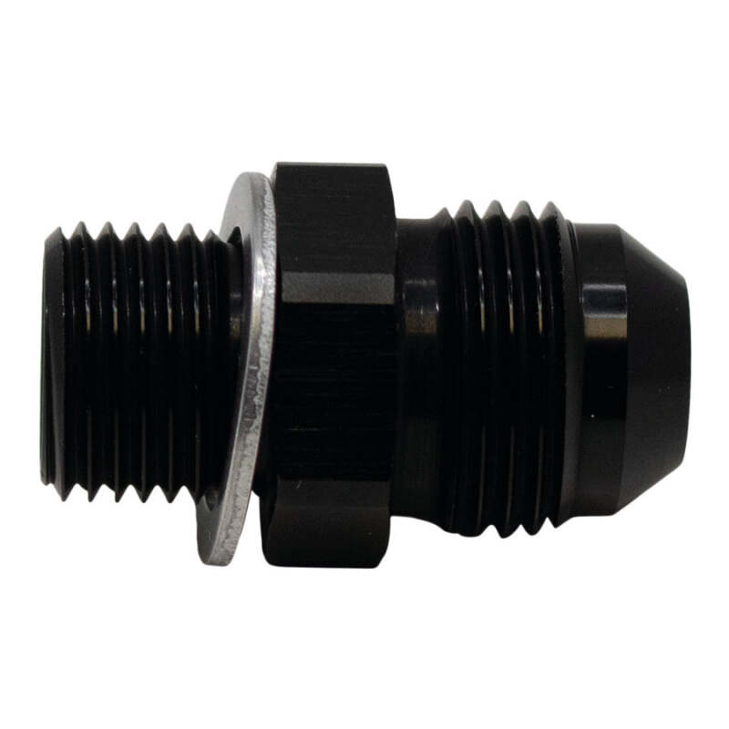 DeatschWerks 8AN Male Flare to M16 X 1.5 Male Metric Adapter (Incl Washer) - Anodized Matte Black-Fittings-DeatschWerks