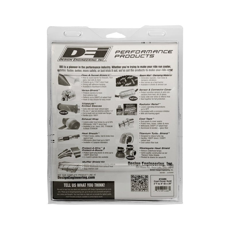 DEI Cool-Cover GOLD 3in to 4in OD Air Tube x 28in L - Air Tube Cover Kit-Thermal Sleeves-DEI