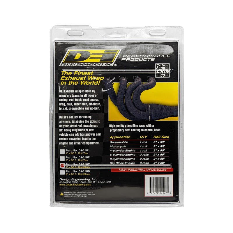 DEI Exhaust Wrap 1in x 50ft - Black-Exhaust Wrap-DEI