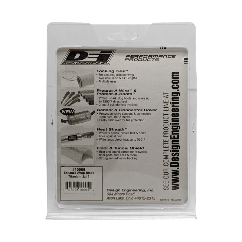 DEI Exhaust Wrap 2in x 15ft - Titanium - Black-Exhaust Wrap-DEI