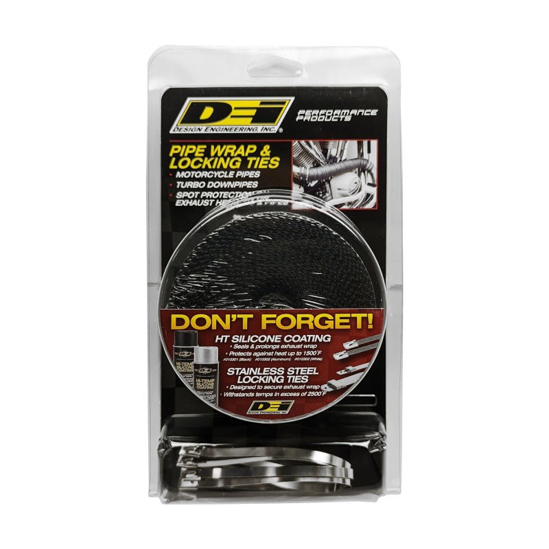 DEI Exhaust Wrap Kit - Pipe Wrap and Locking Tie - Black-Exhaust Wrap-DEI