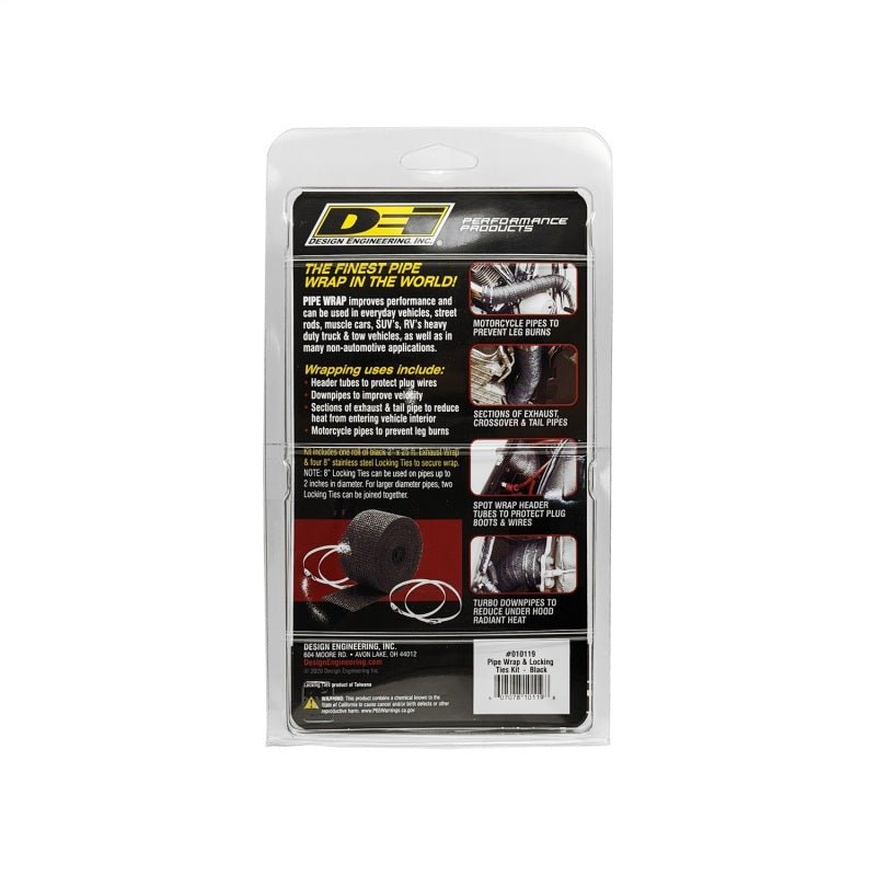 DEI Exhaust Wrap Kit - Pipe Wrap and Locking Tie - Black-Exhaust Wrap-DEI