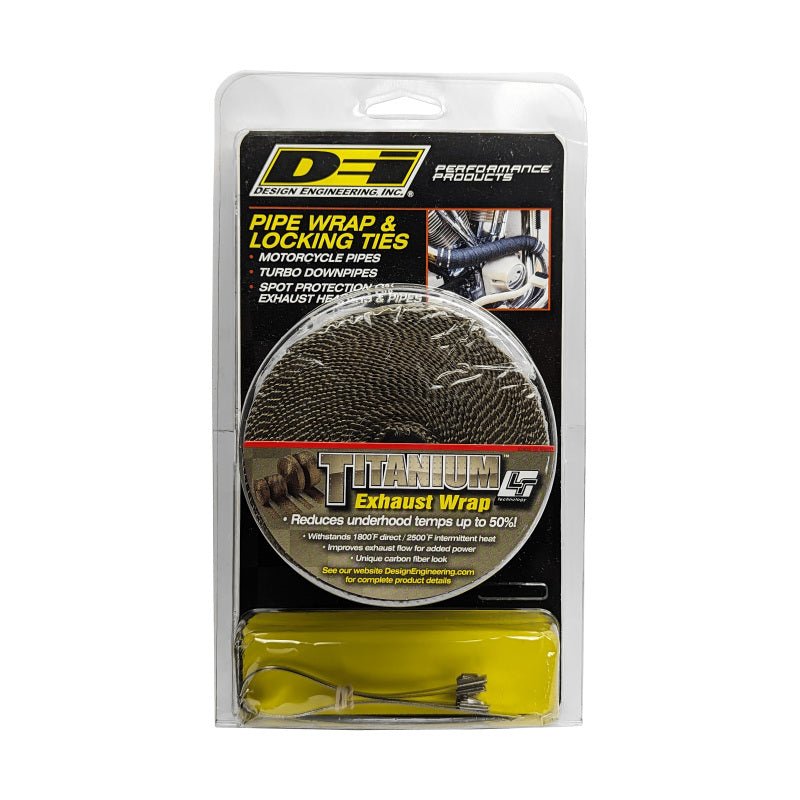 DEI Exhaust Wrap Kit - Pipe Wrap and Locking Tie - Titanium-Exhaust Wrap-DEI
