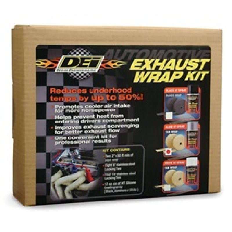 DEI Exhaust Wrap Kit - Tan Wrap & Aluminum HT Silicone Coating (Aerosol)-Exhaust Wrap-DEI