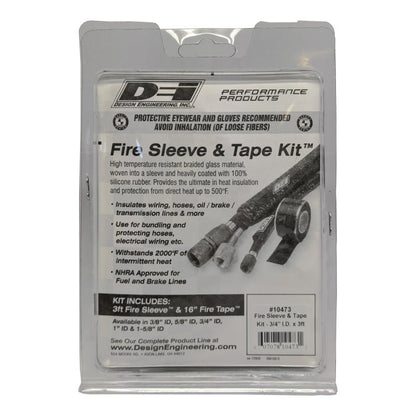 DEI Fire Sleeve and Tape Kit 3/4in I.D. x 3ft-Thermal Sleeves-DEI