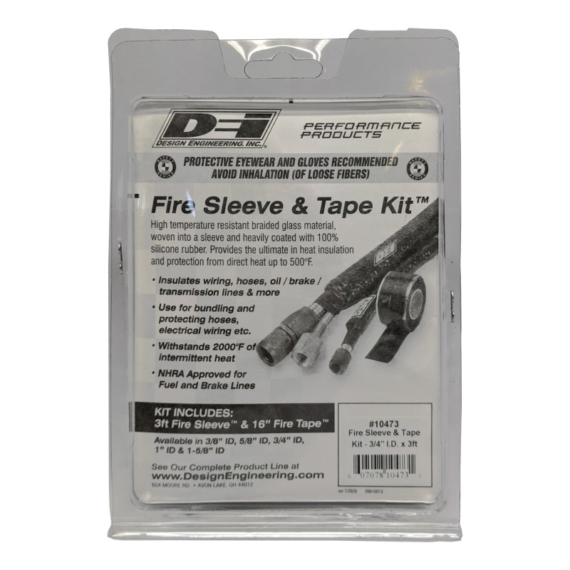 DEI Fire Sleeve and Tape Kit 3/4in I.D. x 3ft-Thermal Sleeves-DEI