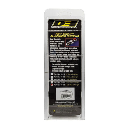DEI Heat Sheath 1-1/2in I.D. x 3ft - Aluminized Sleeving - Sewn Edge-Thermal Sleeves-DEI