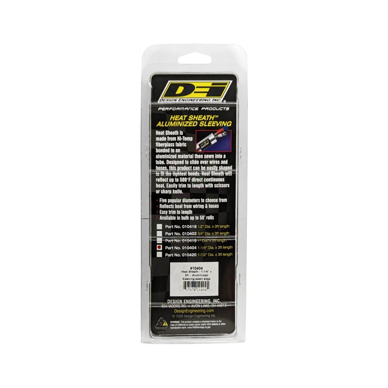 DEI Heat Sheath 1-1/4in I.D. x 3ft - Aluminized Sleeving - Sewn Edge-Thermal Sleeves-DEI