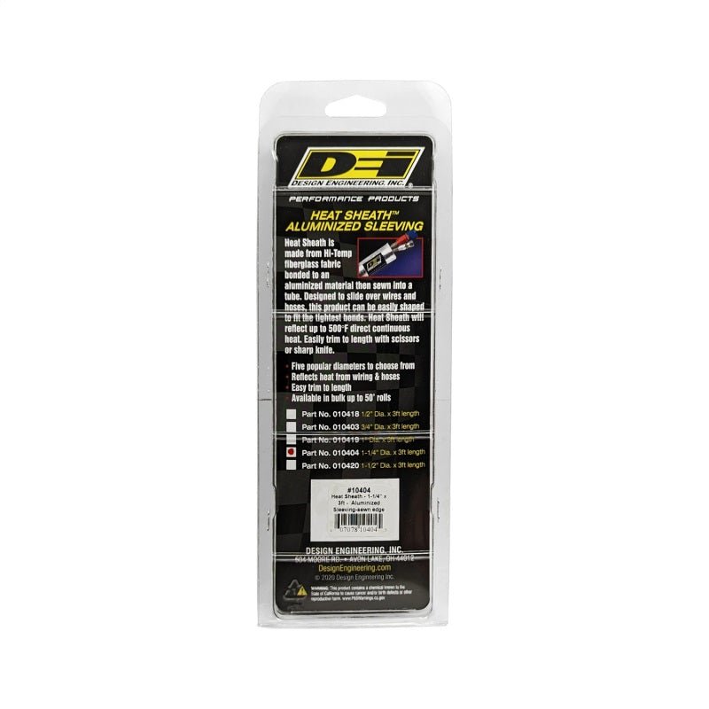 DEI Heat Sheath 1-1/4in I.D. x 3ft - Aluminized Sleeving - Sewn Edge-Thermal Sleeves-DEI