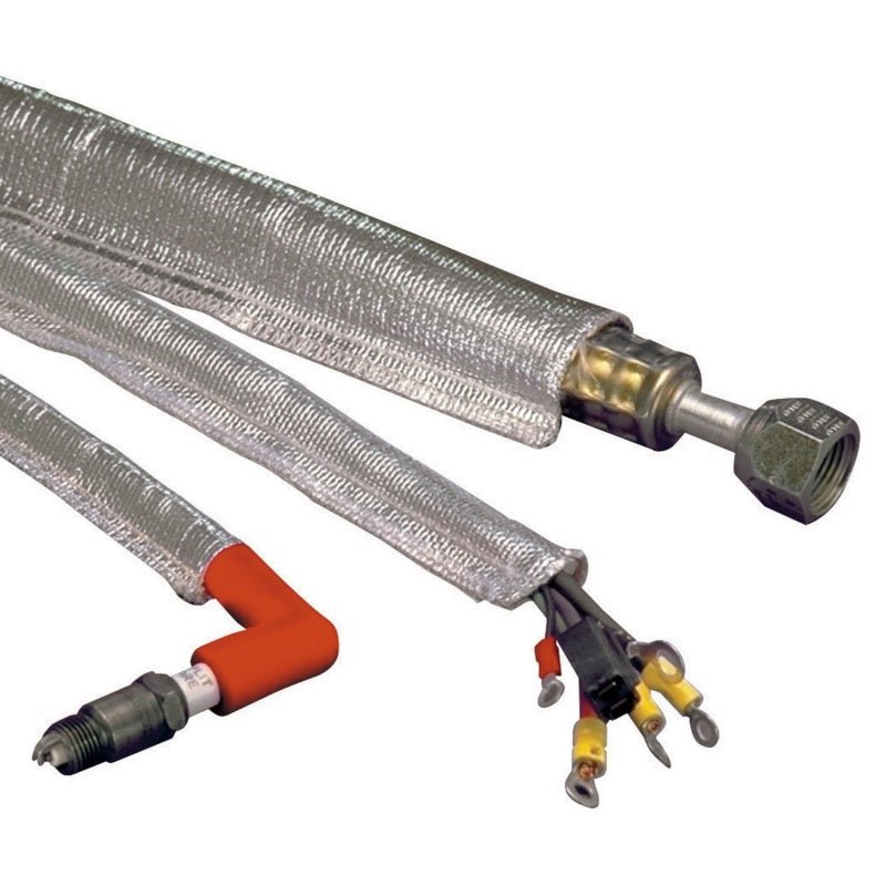 DEI Heat Sheath 1-1/4in I.D. x 3ft - Aluminized Sleeving - Sewn Edge-Thermal Sleeves-DEI