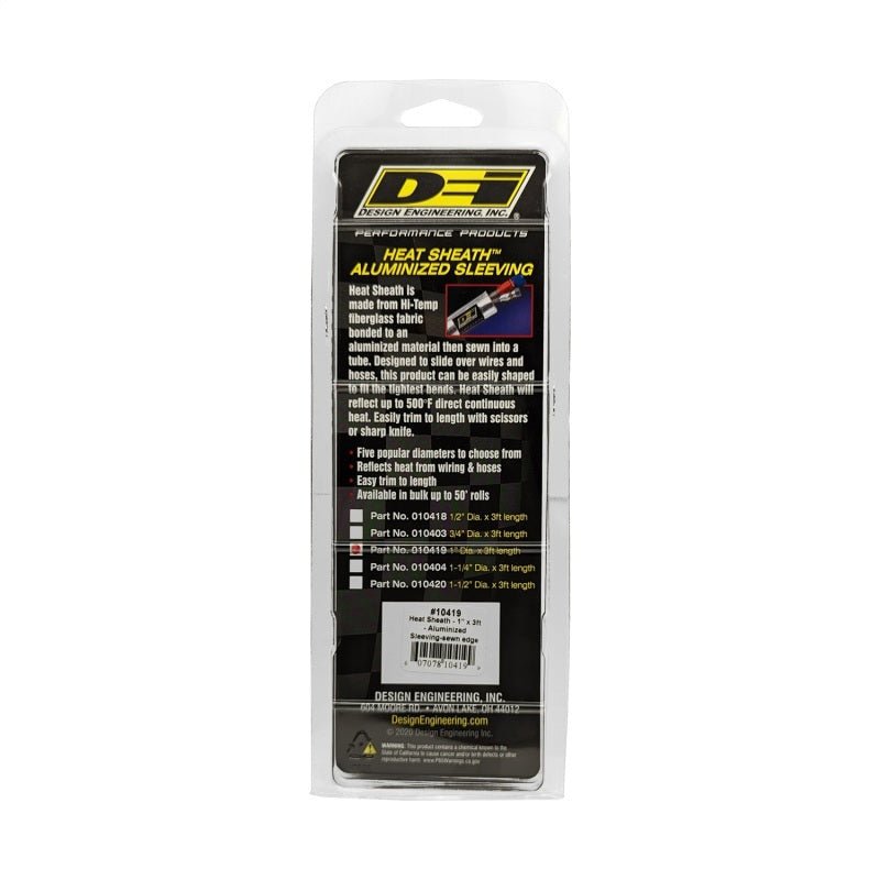 DEI Heat Sheath 1in x 3ft - Aluminized Sleeving - Sewn Edge-Thermal Sleeves-DEI