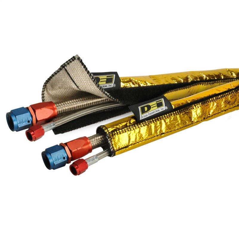 DEI Heat Shroud 1/2in to 1-1/4in I.D. x 3ft - Gold-Thermal Wrap-DEI