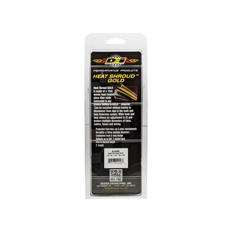 DEI Heat Shroud 1/2in to 1-1/4in I.D. x 3ft - Gold-Thermal Wrap-DEI