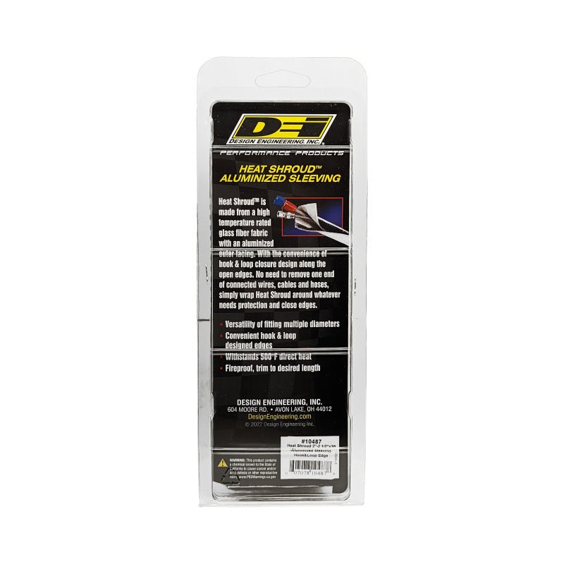 DEI Heat Shroud 2-1/2in x 3ft - Aluminized Sleeving-Hook and Loop Edge-Thermal Wrap-DEI