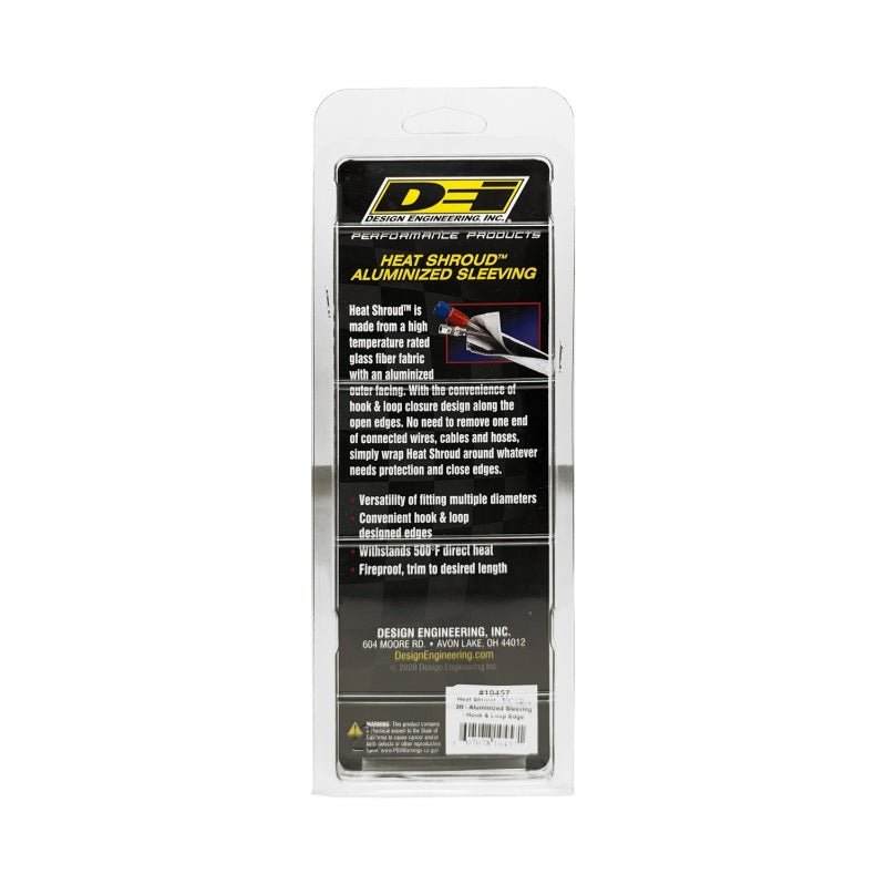 DEI Heat Shroud 3/4in I.D. x 3ft - Aluminized Sleeving - Hook and Loop Edge-Thermal Wrap-DEI