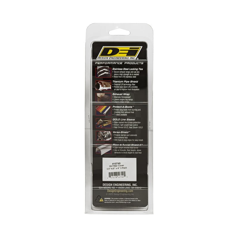 DEI Oil Filter Heat Shield 3.5in x 4.5in x 4in - 3 Pack-Turbo Blankets-DEI