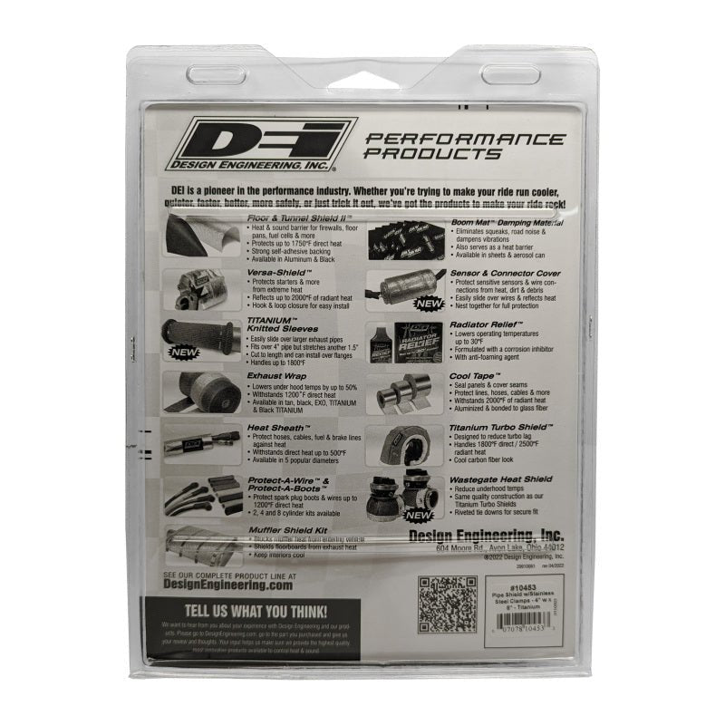 DEI Pipe Shield w/Stainless Steel Clamps - 4in x 8in - Titanium-Thermal Sleeves-DEI
