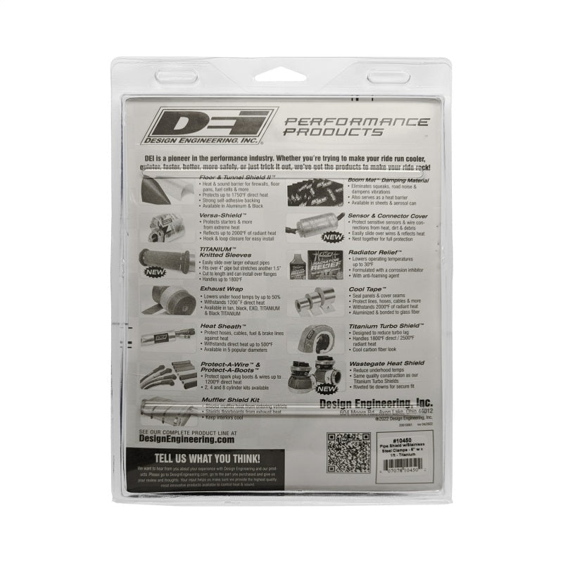 DEI Pipe Shield w/Stainless Steel Clamps - 6in x 12in - Titanium-Thermal Sleeves-DEI