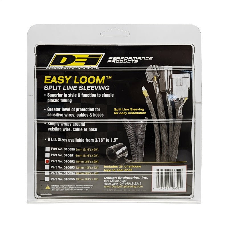DEI Split Wire Sleeve Easy Loom 10mm-3/8in x 20 Black-Thermal Sleeves-DEI