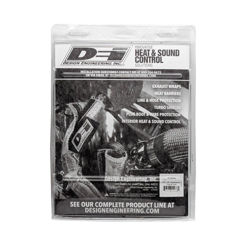 DEI Titanium 4in Knit Exhaust Sleeve - 12in-Exhaust Wrap-DEI