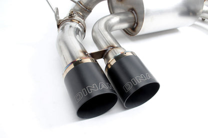 Dinan 15-20 BMW M3/M4 (F80/F82/F83) Free Flow Axleback Exhaust System - Black Tips