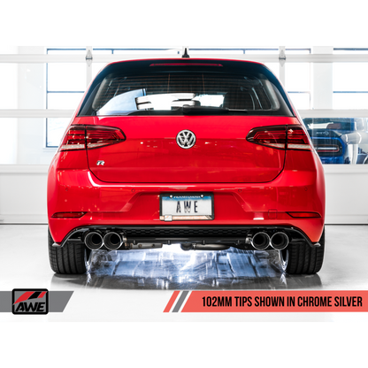 AWE Tuning Volkswagen Golf R MK7.5 SwitchPath Exhaust w/Chrome Silver Tips 102mm