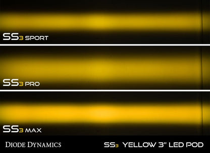 Diode Dynamics SS3 Max ABL - Yellow SAE Fog Standard (Pair) - Light Bars & Cubes - Diode Dynamics