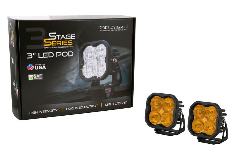 Diode Dynamics SS3 Max ABL - Yellow SAE Fog Standard (Pair) - Light Bars & Cubes - Diode Dynamics