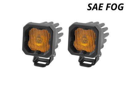 Diode Dynamics Stage Series C1 LED Pod - Yellow SAE Fog Standard ABL (Pair) - Light Bars & Cubes - Diode Dynamics