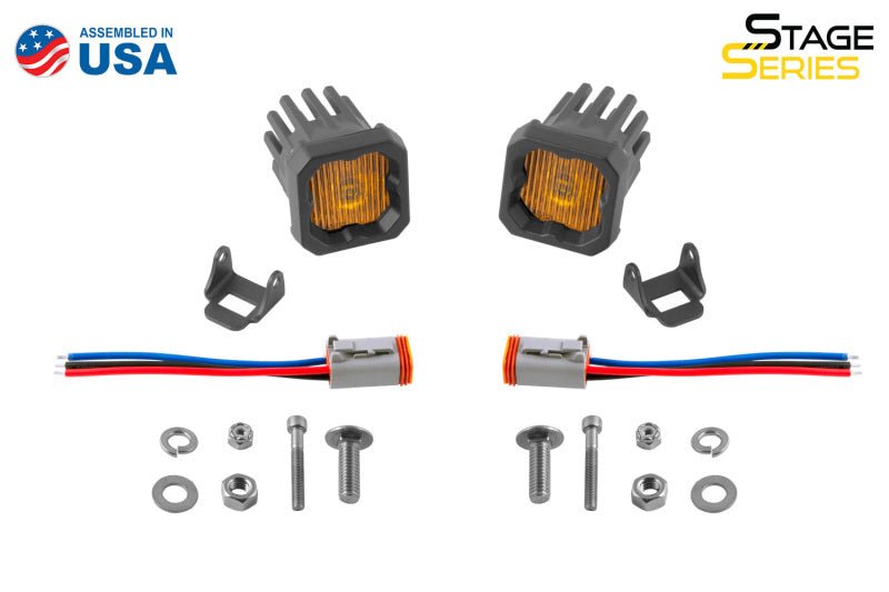 Diode Dynamics Stage Series C1 LED Pod - Yellow SAE Fog Standard ABL (Pair) - Light Bars & Cubes - Diode Dynamics
