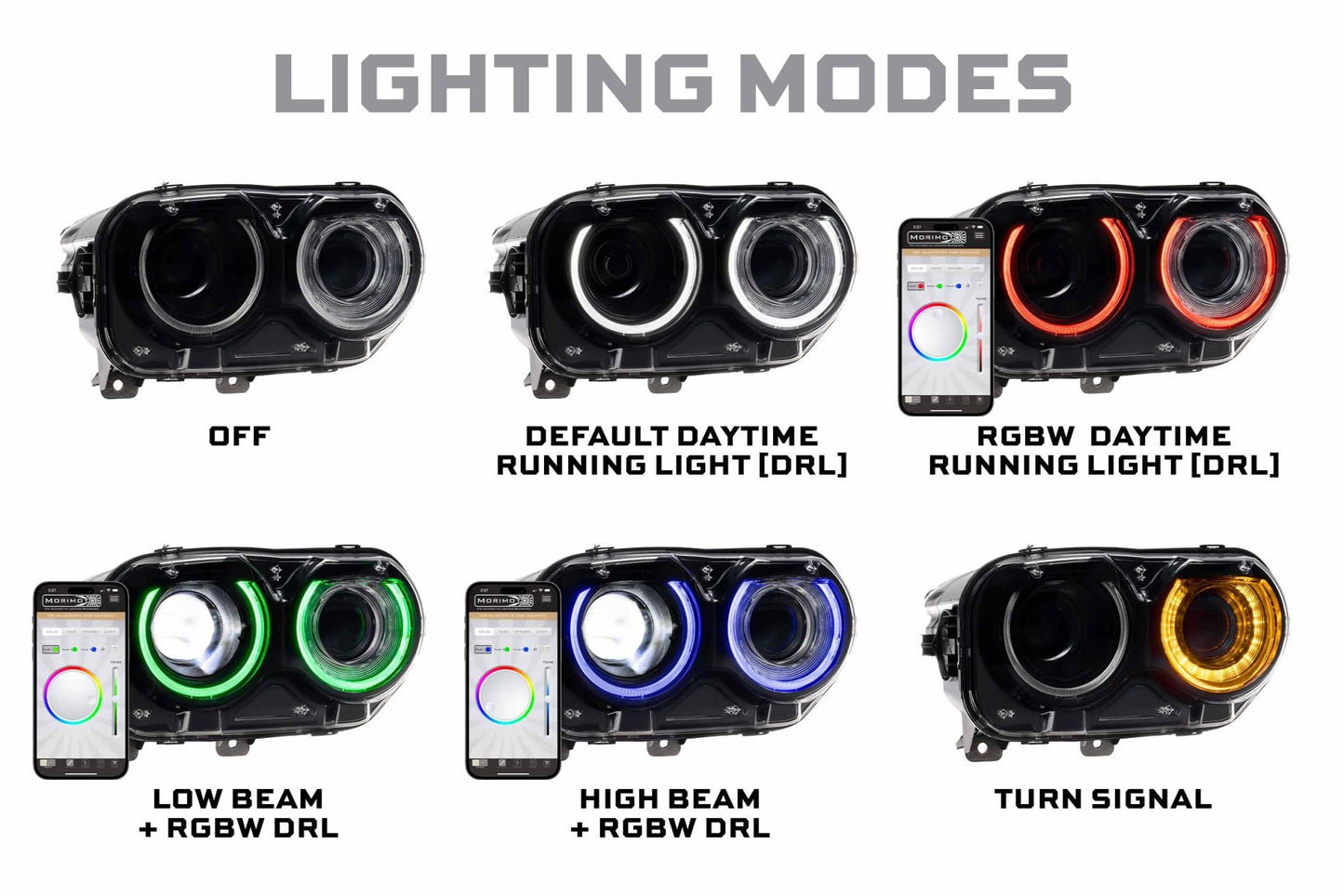 Dodge Challenger (15 - 23 / RGB / Set): Morimoto XRGB LED Headlights - Headlights - Morimoto XB LED Headlights