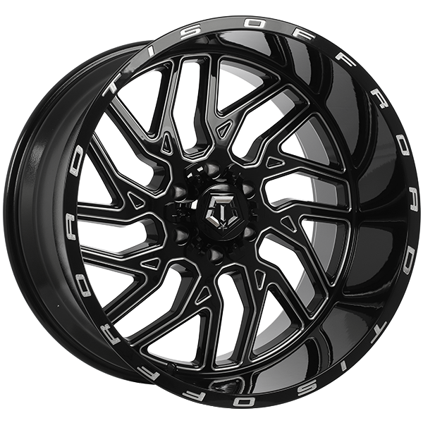 TIS Wheels 544 Gloss Black - Milled Edge 22x10 -19 6x135|6x139.7mm 108.1mm