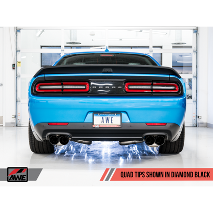 AWE Tuning 2015+ Dodge Challenger 6.4L/6.2L SC Track Edition Exhaust - Quad Diamond Black Tips