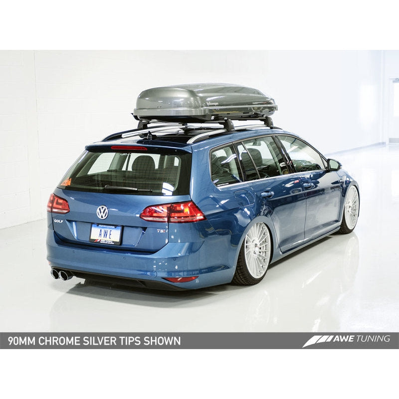 AWE Tuning VW MK7 Golf SportWagen Track Edition Exhaust w/Chrome Silver Tips (90mm)