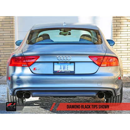 AWE Tuning Audi C7 / C7.5 S7 4.0T Touring Edition Exhaust - Diamond Black Tips