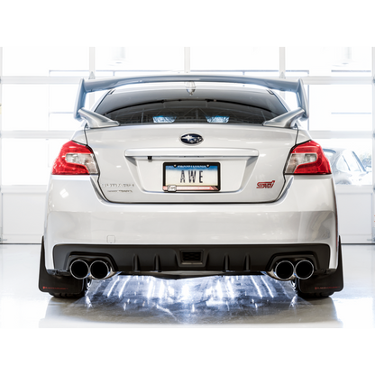 AWE Tuning Subaru STI VA / WRX GV / STI GV Sedan Touring Edition Exhaust - Chrome Silver Tip (102mm)