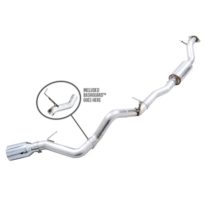 AWE Tuning 2021+ Ford Bronco 0FG Single Rear Exit Exhaust w/Chrome Silver Tip & Bash Guard